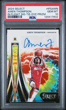 2024 Select In Flight Signatures Amen Thompson #IFSAMN Tie Dye Prizm PSA 10 /25