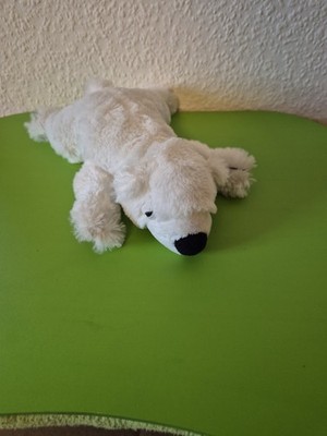Stofftier Plüsch Kuscheltier Eisbär liegend ca 24 cm