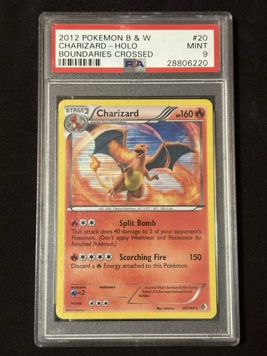 2012 POKEMON BLACK & WHITE BOUNDARIES CROSSED COSMOS #20 CHARIZARD-HOLO PSA 9