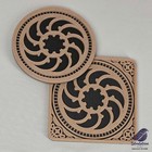 Untersetzer Eckig Rund - Holz + Kunststoff - Ätherischer Wirbel