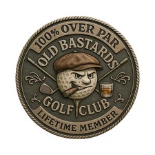 10pcs Over Par Old Bastards Golf Coin, Funny Golf Challenge Coin Whiskey Design