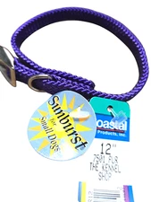 Coastal Pet Sunburst Nylon Braided Pet Collar For Small Dogs  12"  PURPLE NEW