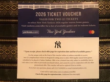 2026 New York Yankees Ticket Voucher