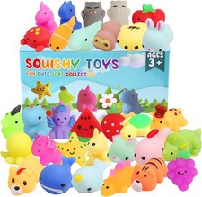 32 Pack Squishy Toys, Kawaii Squishies Party Favors for Kids 4-8 8-12 Treasure B