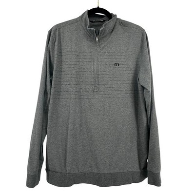 Travis Mathew 1/4 Zip Pullover Mens L Gray California Bear Patch Performance