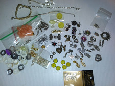Jewelry Making Supplies Lot Charms Clasps Beads Pendants Few Chains