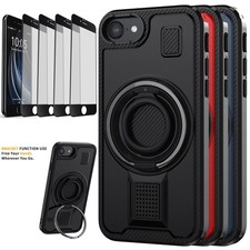 For iPhone SE 2 3 2020 2022 Rugged Hybrid Case Cover / Glass Screen Protector