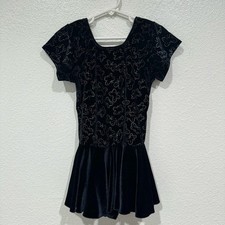 Kids Girls Black Rainbow Butterfly Figure Skating Dance Dress S 5/6