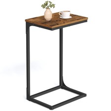 VASAGLE C-Shaped End/ Side Table for Sofa, Couch, Small TV Tray with Metal