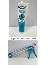 Decorators Caulk White 1 Hour Fast Acrylic Sealant Flexible Crack Filler + GUN