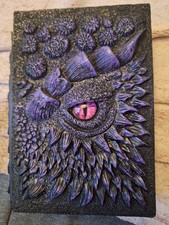 3D Dragon Eye Embossed Journal Purple Resin Engraved Fantasy Notebook Diary
