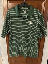 NFL Team Apparel Football Green Bay Packers Short Sleeve Golf Polo Shirt Large