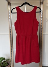 Charming Charlie Red Sleeveless Dress Women’s Small Back Zip Pockets