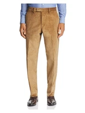 Designer Brand Mens Brown Flat Front, Tapered, Suit Separate Pants 34R