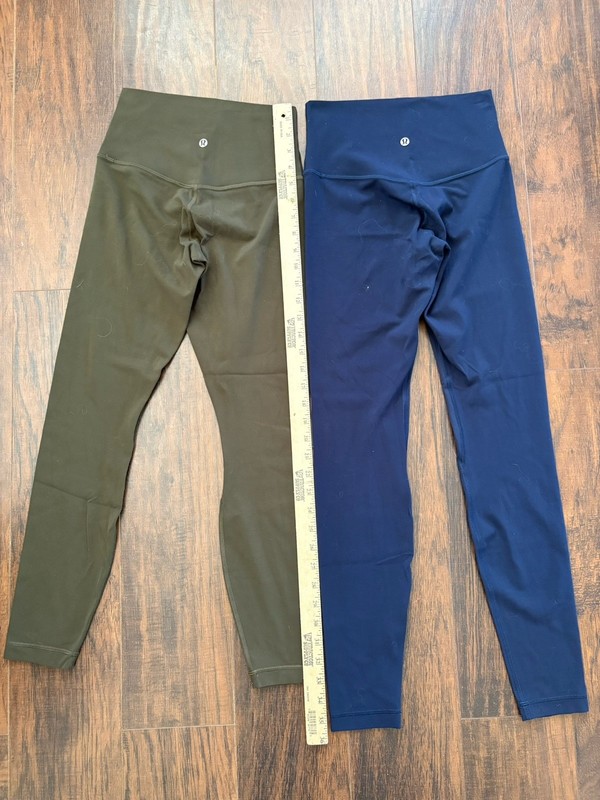 2 Pairs Of Lululemon Align Leggings Sz 4 Green And Blue