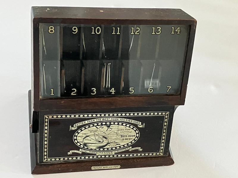 Antique, Vintage Boye Crochet Hook Store Counter Top Display Case