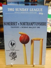 Somerset v Northamptonshire Sunday League 26th July 1992
