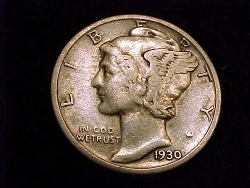 1930-S  Mercury Dime,  Fine to Very Fine in Grade