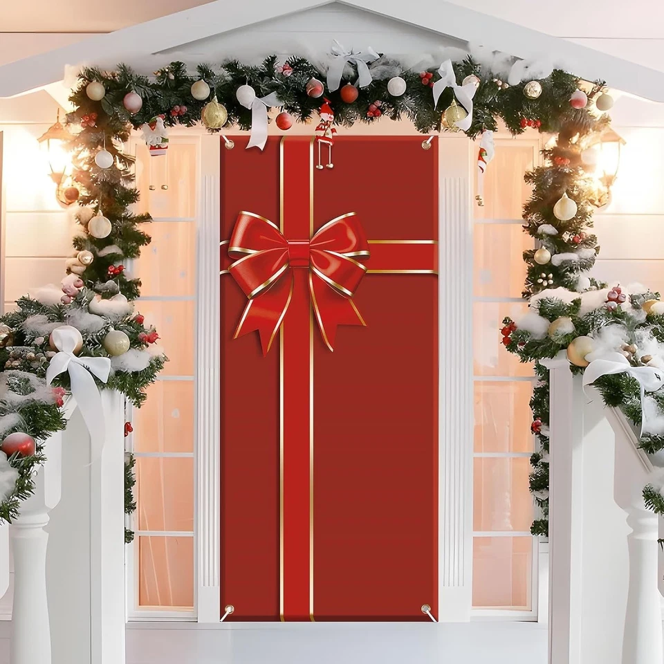 200 x 90 cm Weihnachten Tür Abdeckung Dekoration Haustür Decke Wand Hängen Ba... - Bild 3 von 4