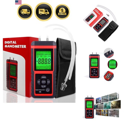 #ad Manometer Professional Air Pressure Meter Dual Port HVAC Digital Manometers... $78.14
