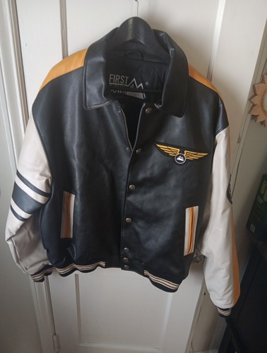 Nice USED leather Pilot Jacket Vivid Colors No Scratches No Tears Authentic L