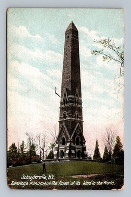 Vintage Schuylerville NY Saratoga Monument Postcard Early 1900s