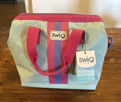 Brand New Swig Life Packi 12 Cooler Tote Personal Cooler Aqua Blue/Pink/Purple 