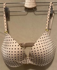 Victoria's Secret PINK Women Bra 32D Light Polka Dots Black Underwire