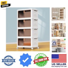 4 Tier Plastic Storage Bins with Lid 23QT, Stackable Storage Bins  Plastic S...
