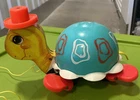 Fisher Price Vintage Tip Toe Turtle Pull Along Toy 1962  - FP009