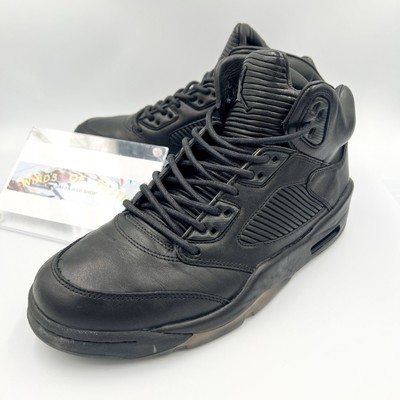 Size 9.5 - Air Jordan 5 Retro Premium Triple Black for sale online 