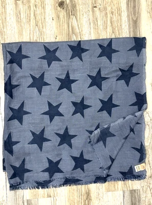 Becksöndergaard  Seide Wolle Damen Schal Tuch Sterne Blau 110cm X 210cm - Bild 1 von 3