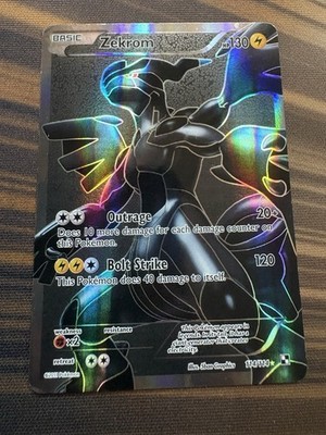 Pokémon 2011 Zekrom 114/114 Black & White Base Full Art Holo Rare Card MP