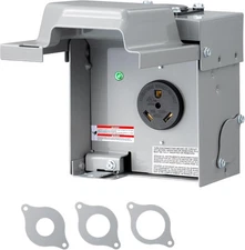 30 Amp RV Power Outlet Box, Weatherproof Outdoor
