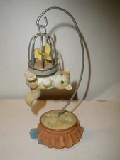 Calico Kittens Hanging Figurine " Be Fearless " 826014A 2000 Kitten CAT Kitty