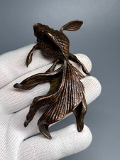 Antique Bronze Goldfish Ornament Japanese Sencha Tea Tool Figurine 87g