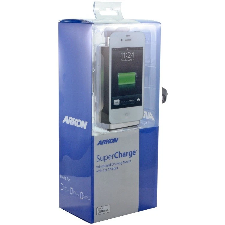 Suporte de encaixe Arkon SuperCharge para-brisa elétrico para iPhone 4, 4S, 3Gs - Imagem 4 de 4
