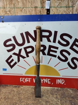 Early Hubbard 2''  Socket Bevel Edge Chisel Slick Timber Frame Millwright 