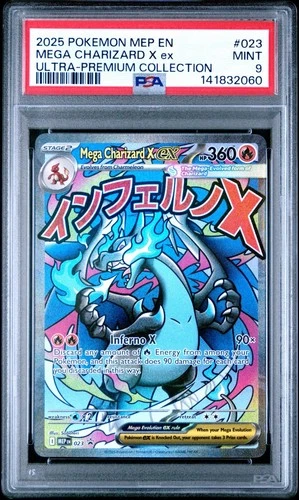 2025 Pokemon MEP En Mega Charizard X Ex Ultra Premium Collection #023 PSA 9