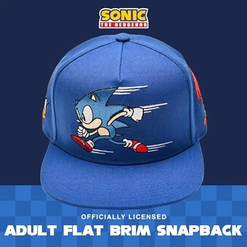 Gorra Sonic the Hedgehog ala plana bordado logotipo ajustable concepto uno Foto 2 de 4