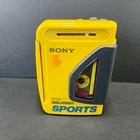 Sony Walkman Sports WM-AF54 Radio Cassette Player Yellow Vintage TESTED