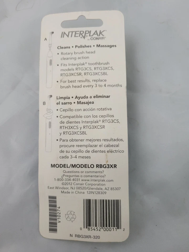 INTERPLAK Opticlean Replacement Brush Heads-Pack Of 2 *NEW - Image 3 of 3