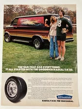 1976 B.F. Goodrich Tire Print Ad T/A 50 Radial Ford Econoline Van Has Everything