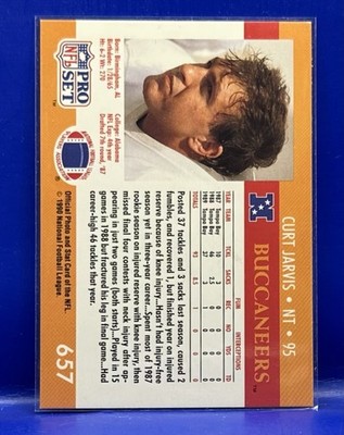 1990 Pro Set Curt Jarvis #657 Signed Auto Tampa Bay Bucs