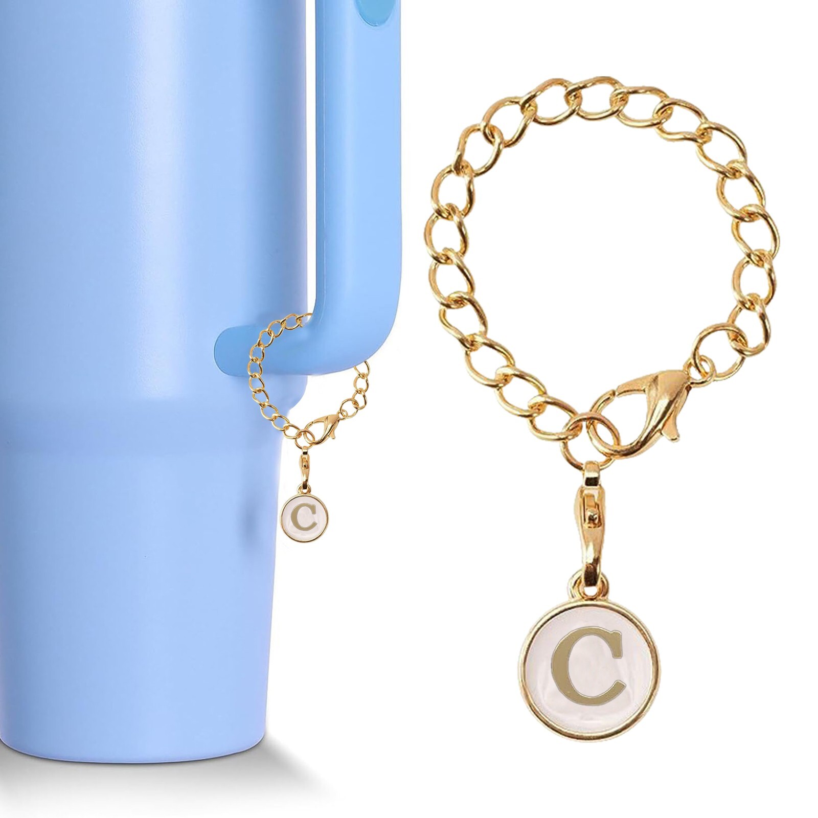 Letter Charm Accessories For Cup Name ID Letter Handle For Cup Circle