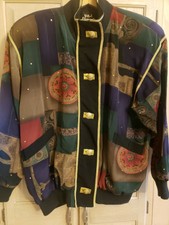 Vital Elements Jacket Size Xs Multi Colored Floral Studded Full Zip Vintage