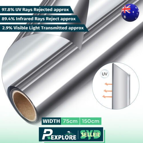 Home Window Tint One Way Reflective Solar Film Mirror Sticker Privacy Protection - Picture 23 of 27