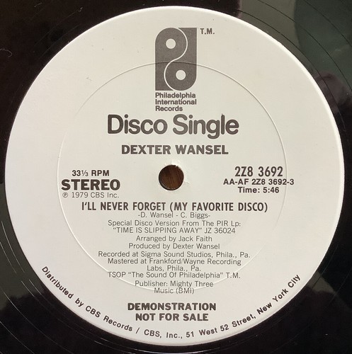 Dexter Wansel Vinyl Demo 2Z8 3692 It’s Been Cool Never Forget My First Disco - Picture 4 of 6