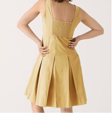 J. CREW Pleated A-line chino DRESS SIZE 8 HONEY BROWN 100% COTTON NWT $148  | eBay