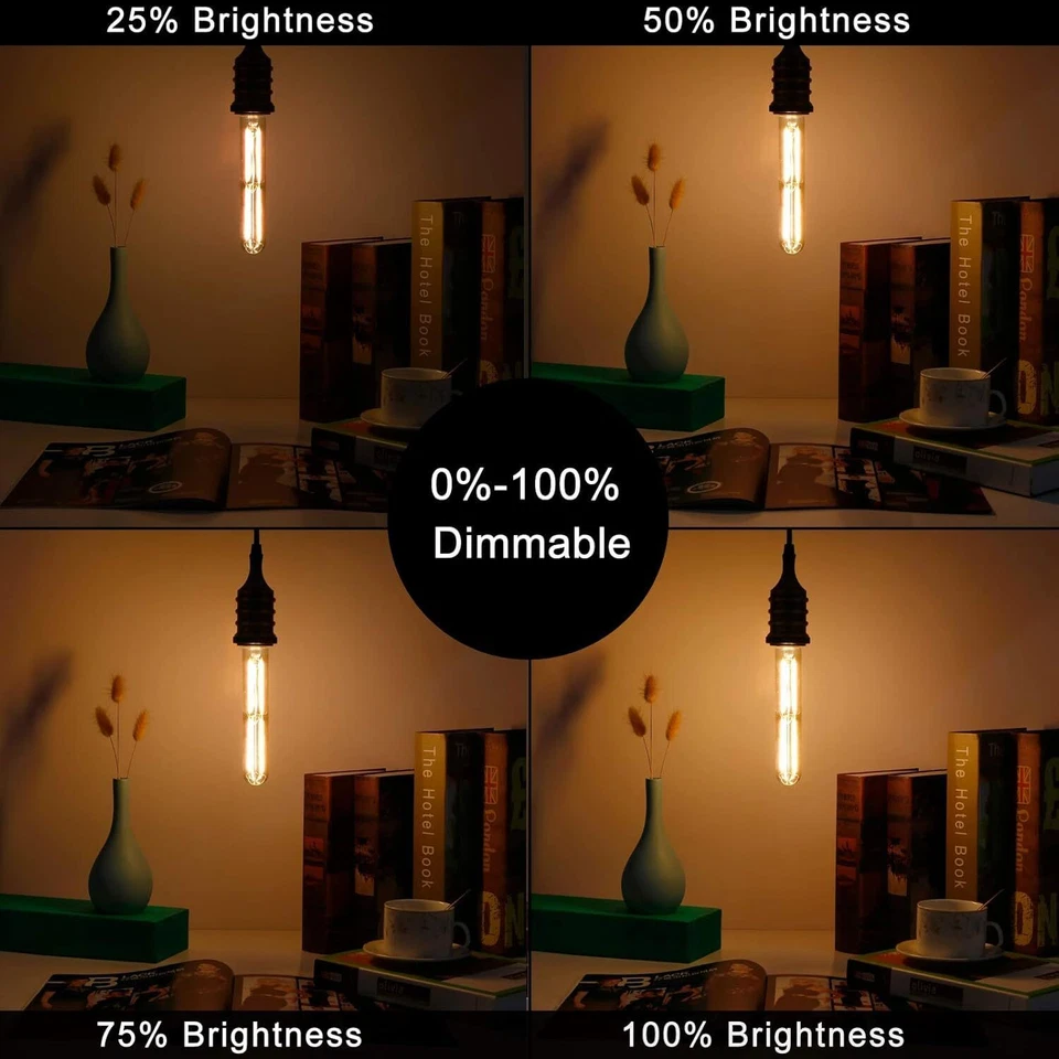 Diodesy 4PK T9 5" Filament Nostalgic Light Bulb 3W 25W E26 2100K 200LM CRI90 - Image 3 of 3